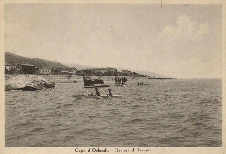 Capo d'Orlando - Vecchia foto della spiaggia anni 40 - Riviera di levante